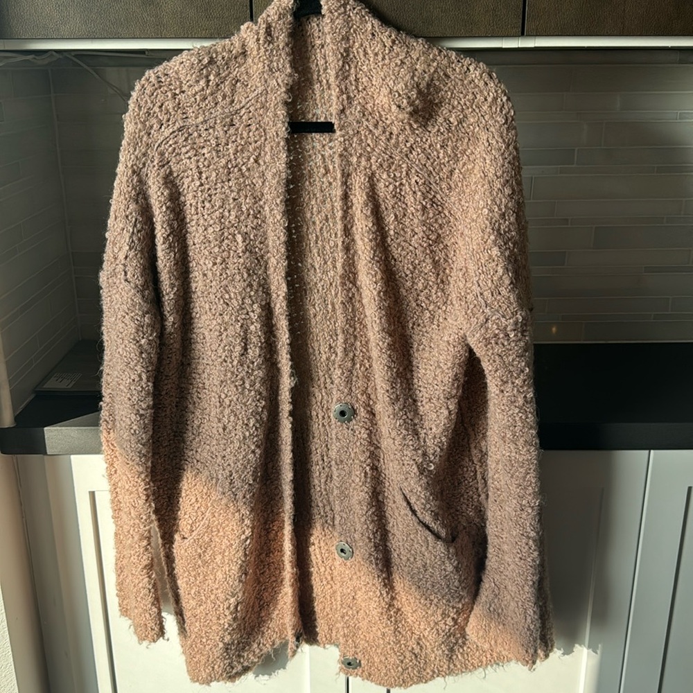 Free people light pink cardigan
